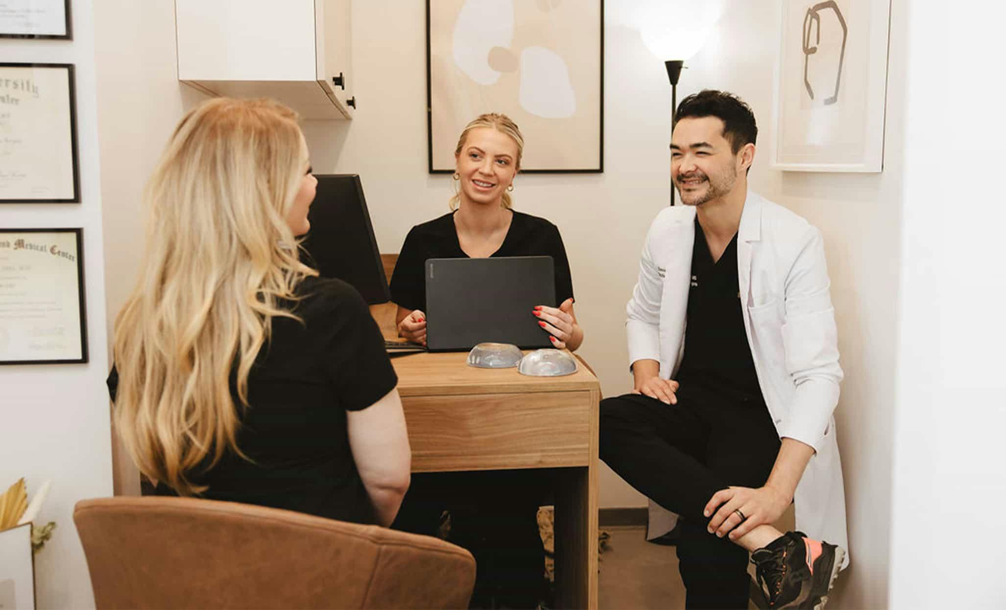 Dr. Hill consulting with patient
