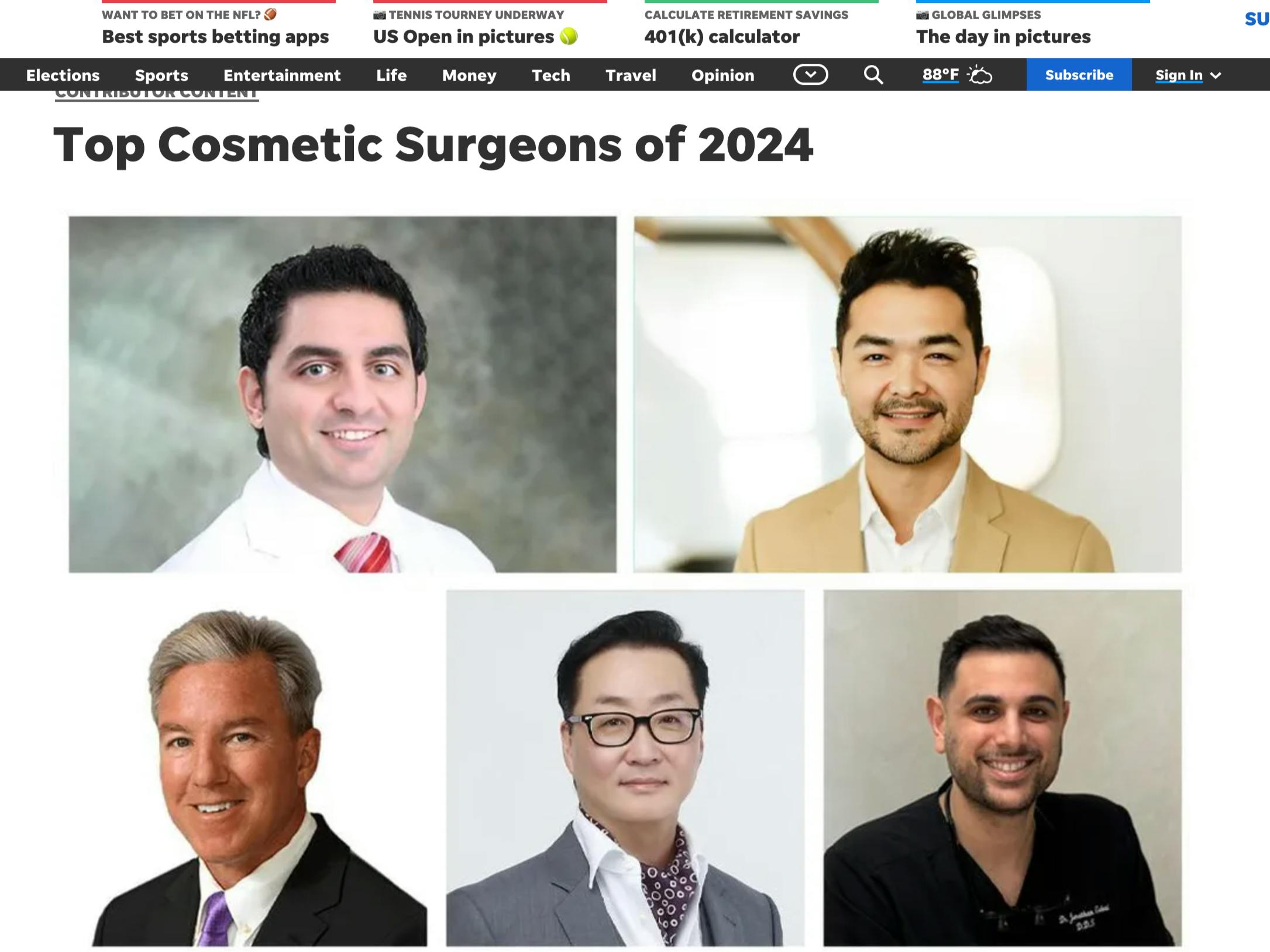 USA Today - Top Cosmetic Surgeons of 2024