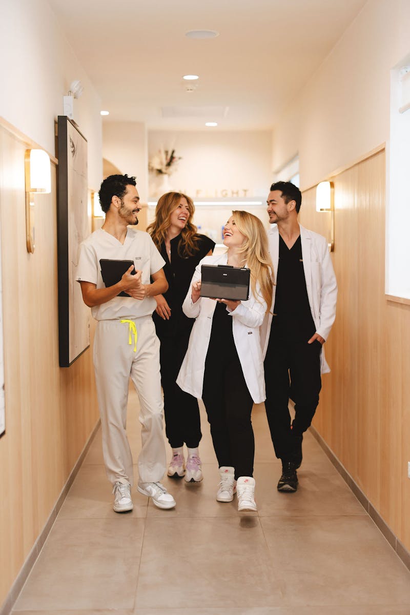 Group photo in hallway