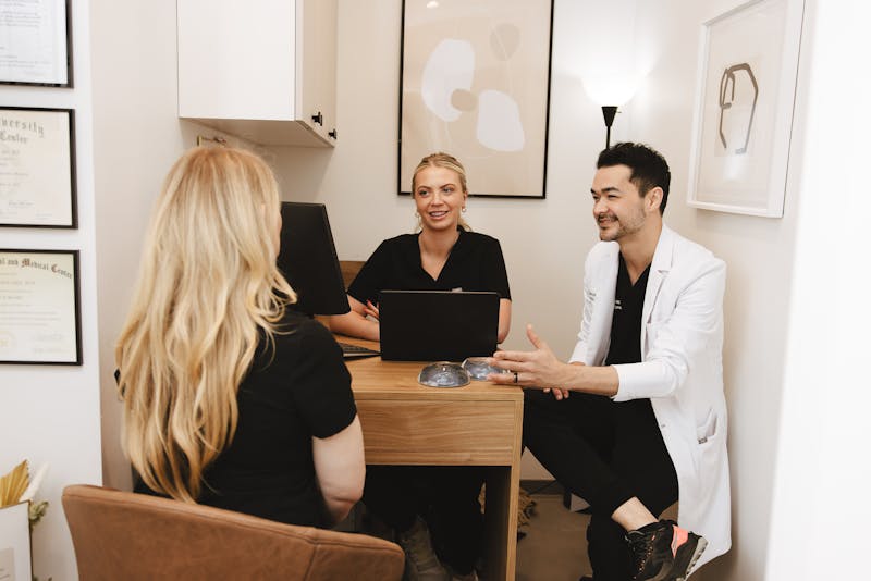 Dr. Hill during a consultation