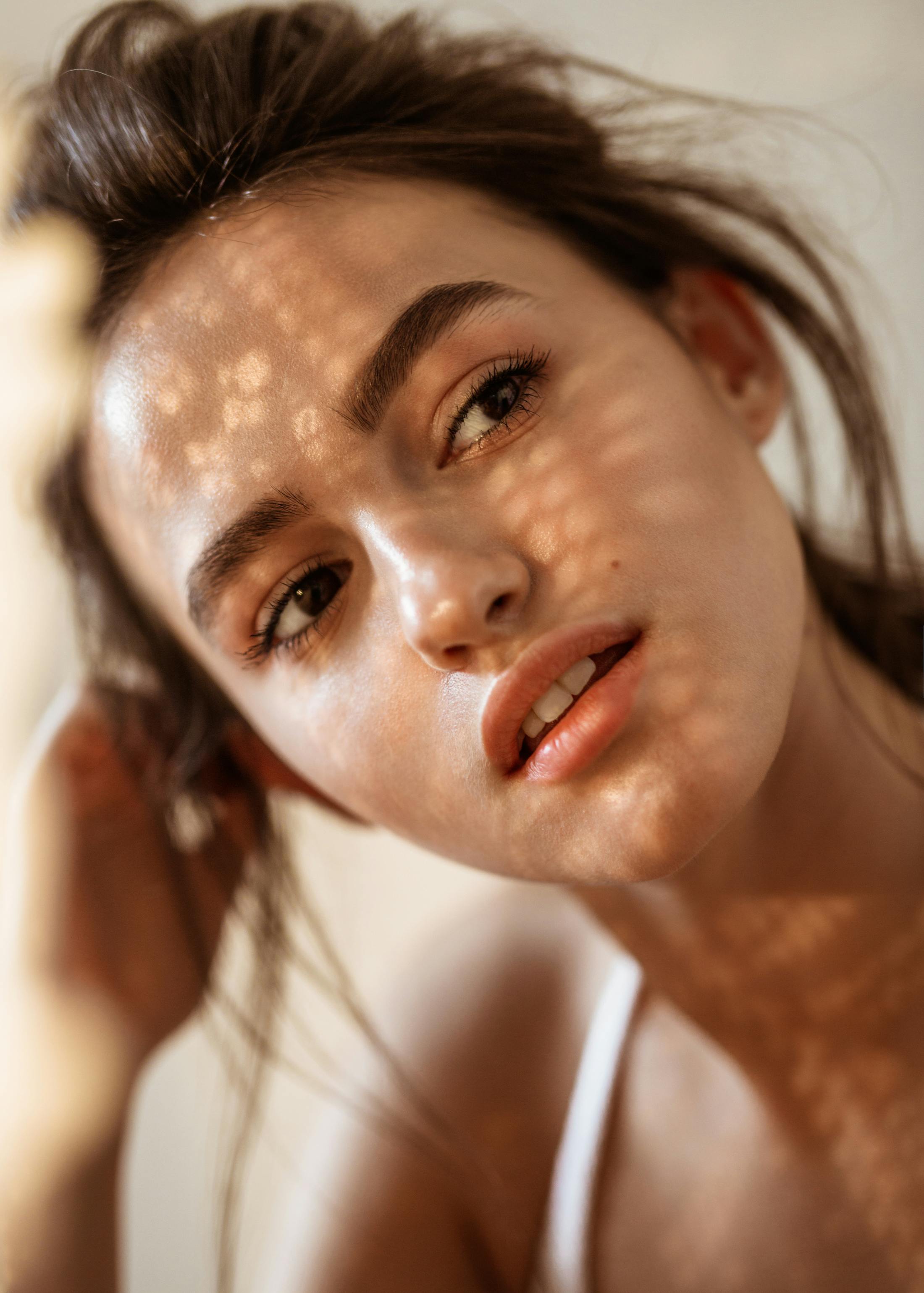 woman face with sunlight on it