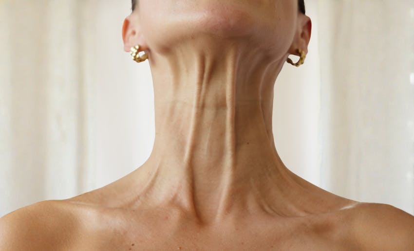 close-up oif a woman's neck