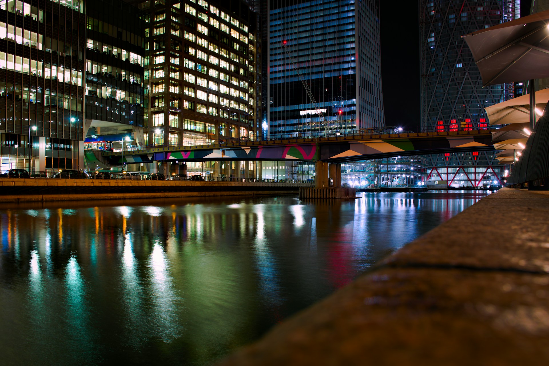 Image of a city at night