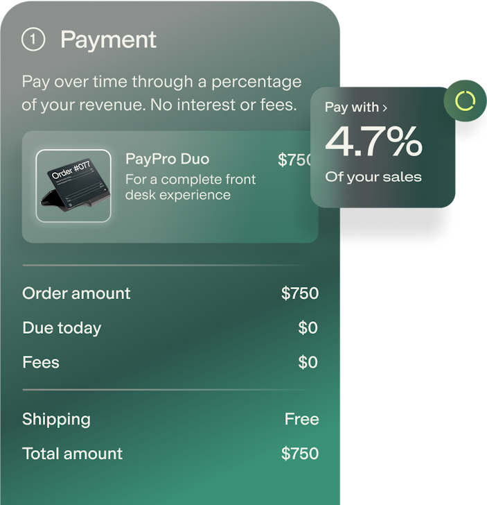 Pay with sales