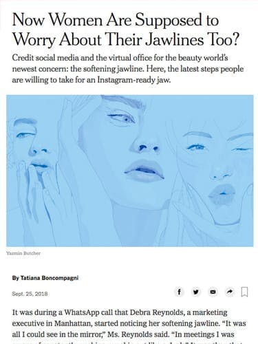 Dr. Matthew White mentioned in a NewYork Times Article on Jawline surgery