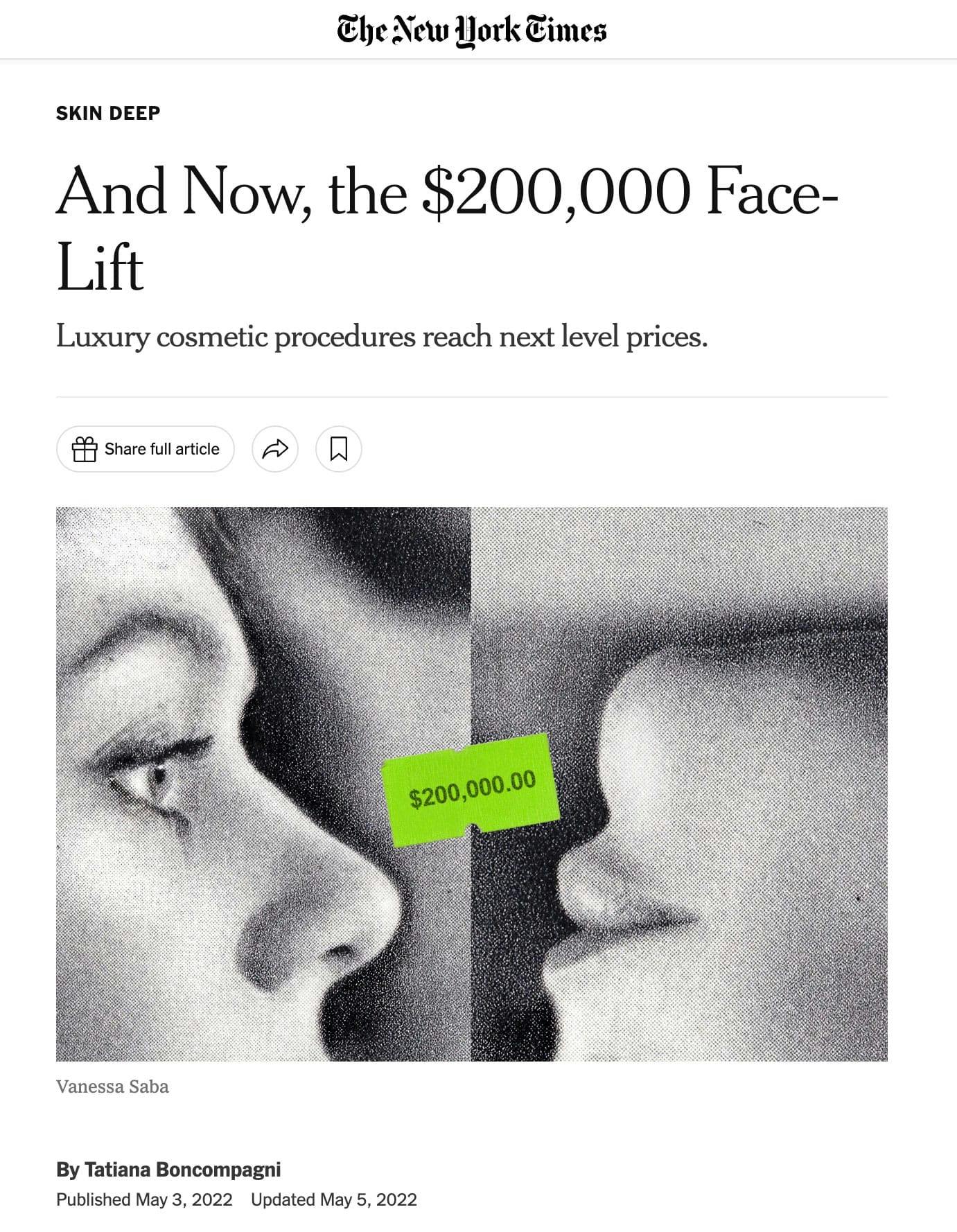 And Now, the $200,000 Face-Lift