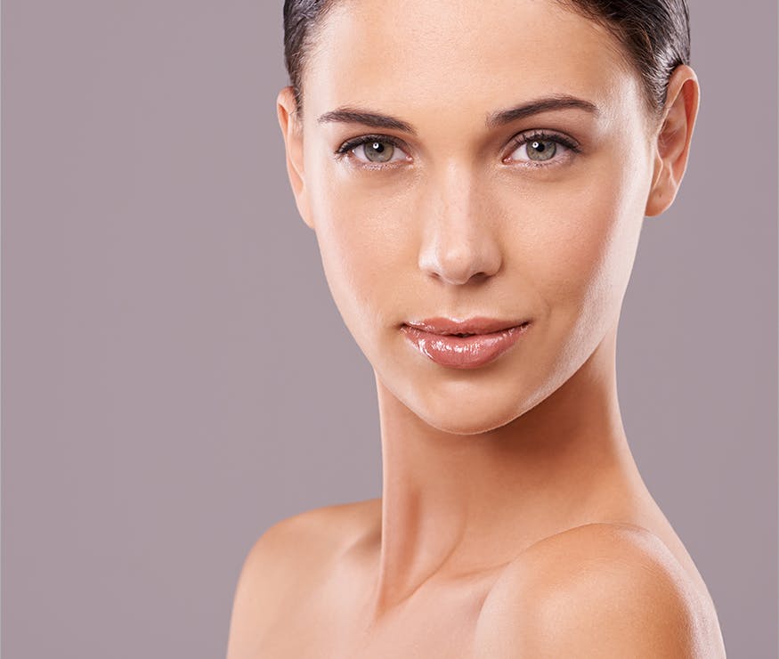 woman looking into camera