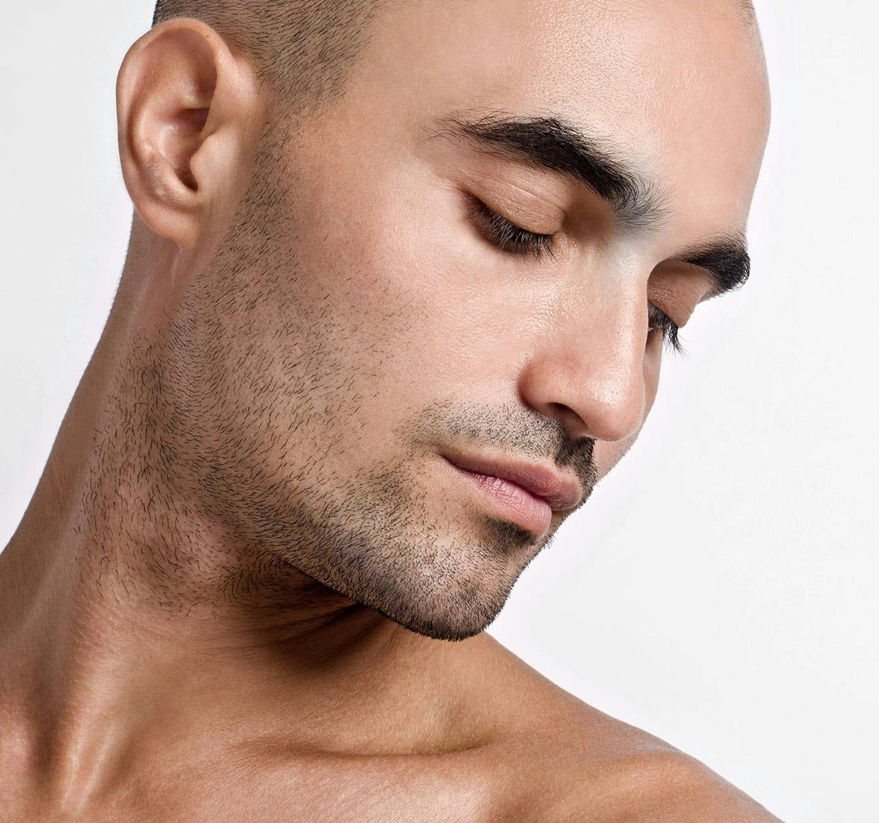 Man glancing over shoulder