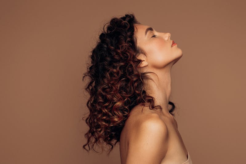 Woman with her head up