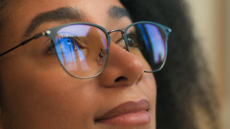 Woman wearing glasses