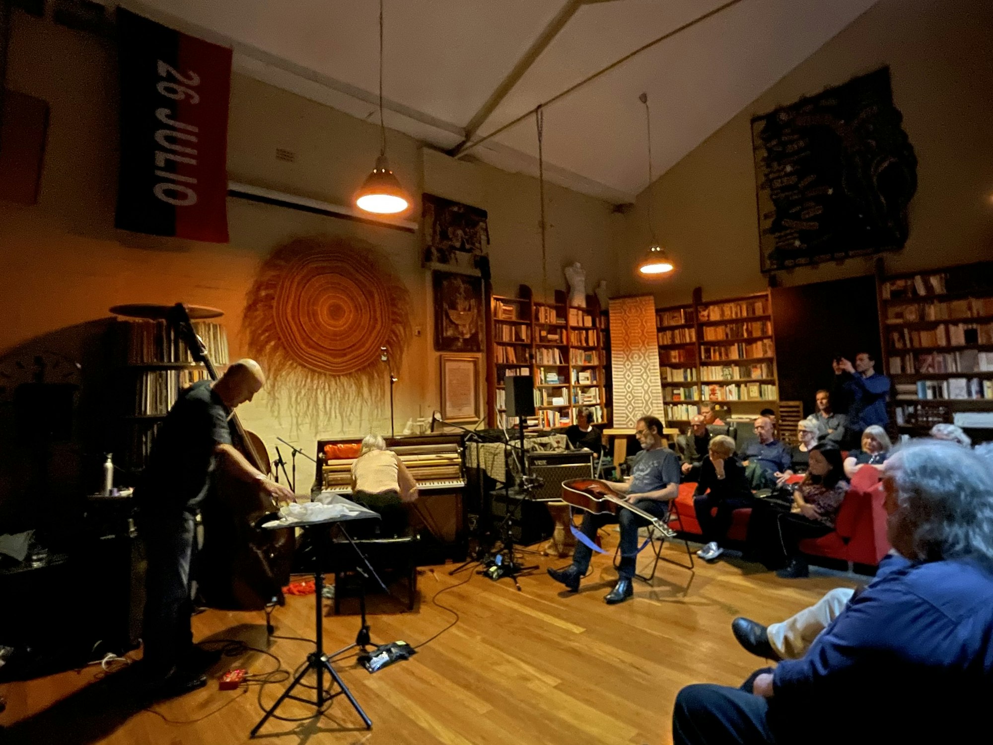 Lloyd Swanton, Felicity Wilcox and John Encarnacao live at the People's Republic