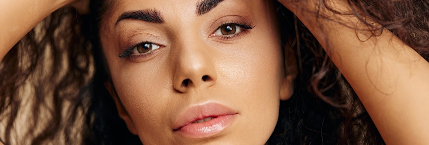 close up of woman's face