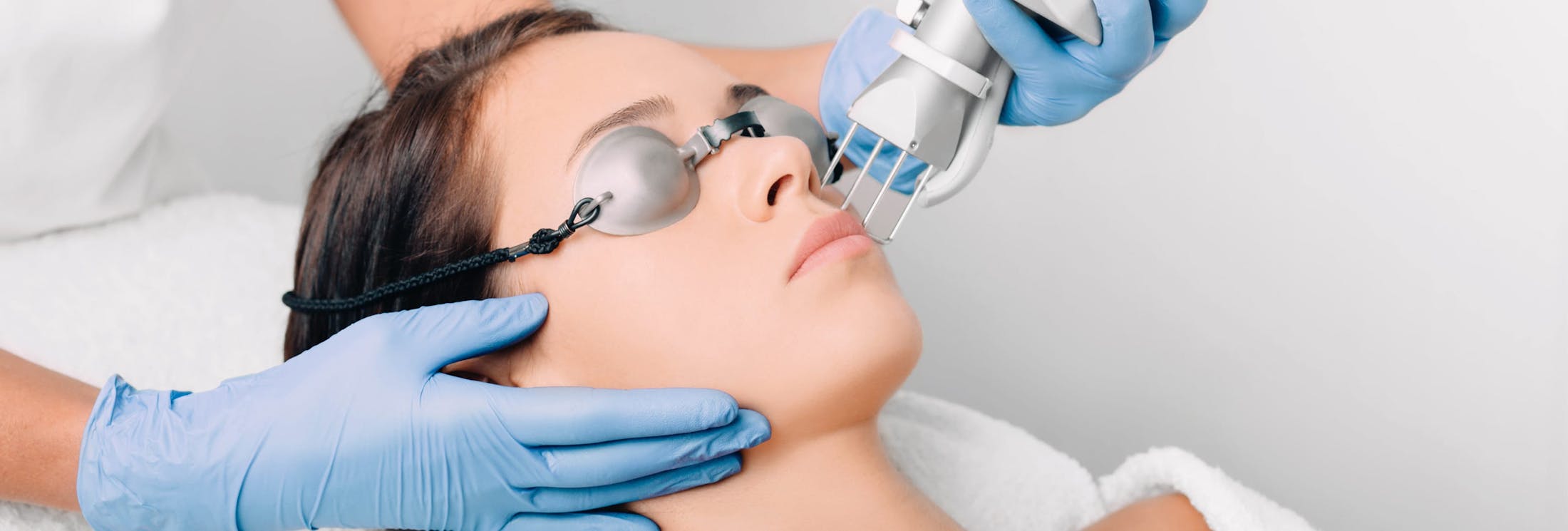 woman getting micro laser peel done on her face