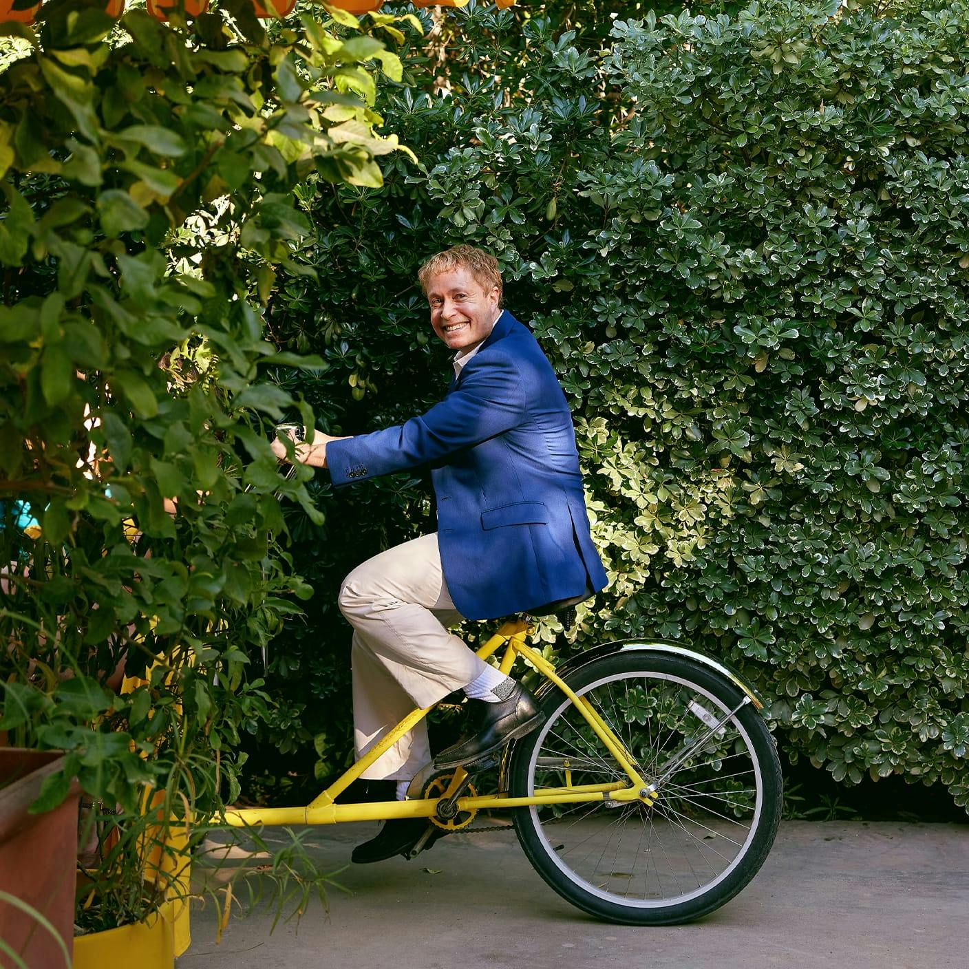 Dr. Korman on a bike