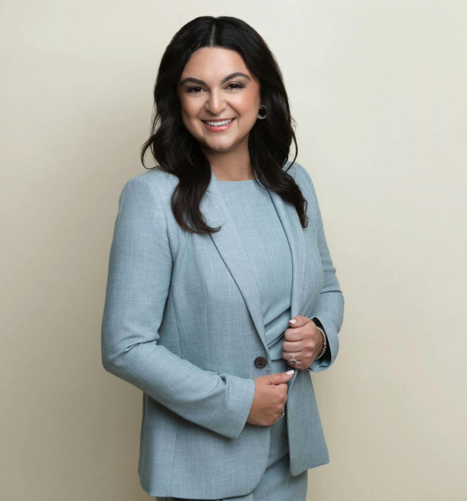 Woman in a blue jacket