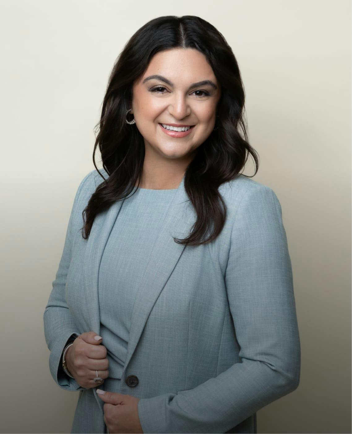 Woman in a blue jacket