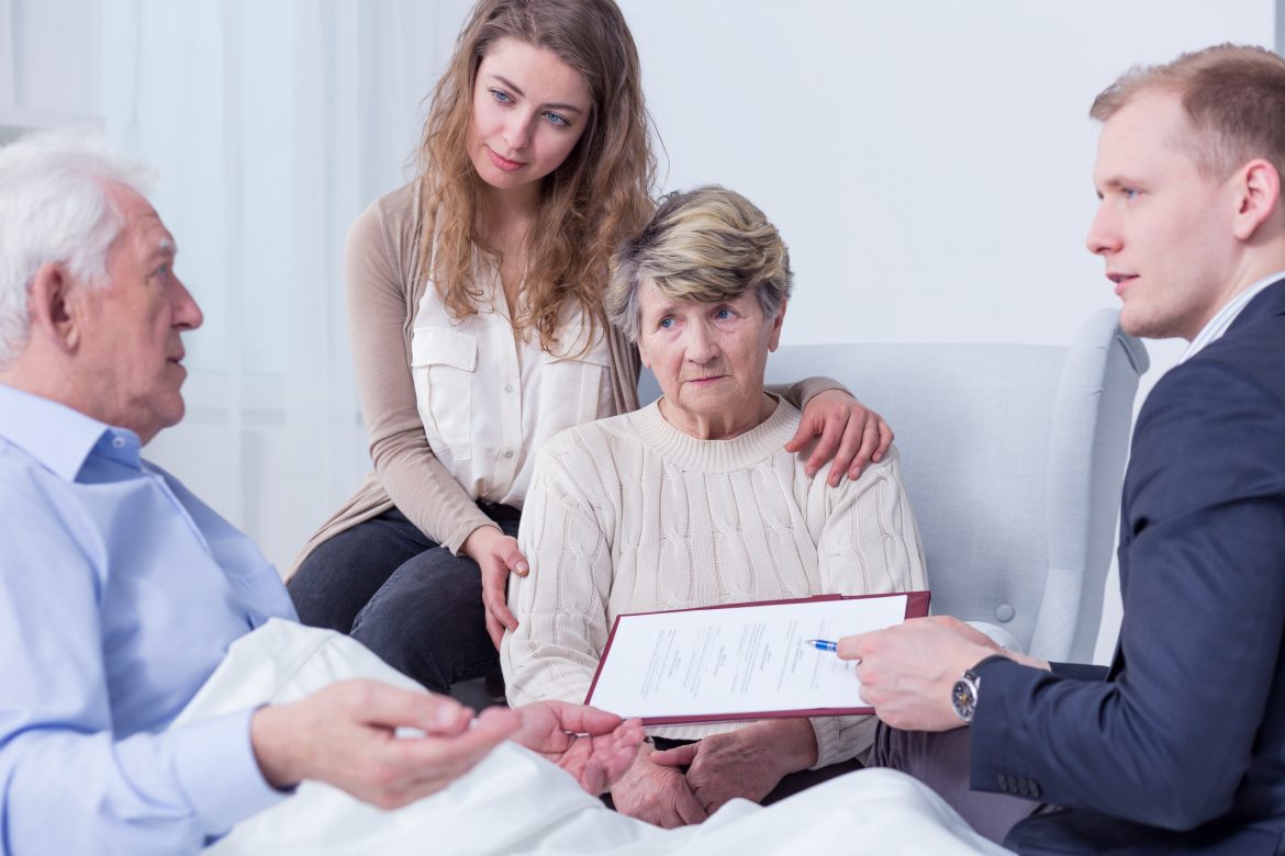 family with lawyer discussing estate planning