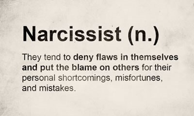 textual definition of narcissist