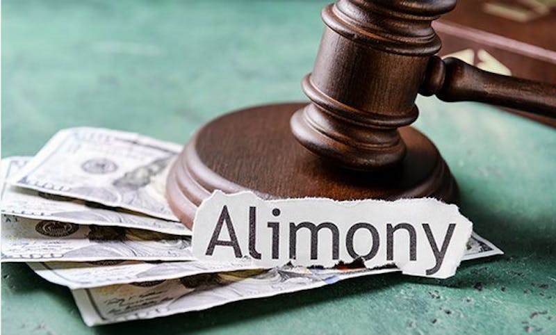 Gavel with alimony on it