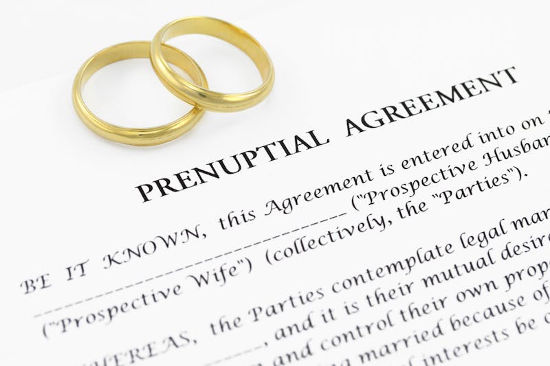 Prenuptial agreement paperwork
