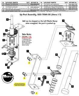 WHEEL OF FORTUNE (Stern) Up-Post assembly