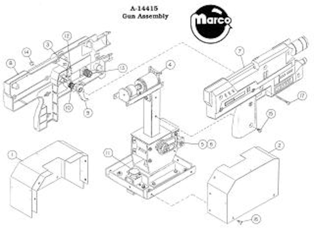 Recoil mechanism bracket Midway / Raw Thrills