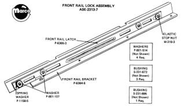 Lockbar receiver Bally assembly 1973-1988