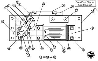 Flipper assembly Data East / Sega right