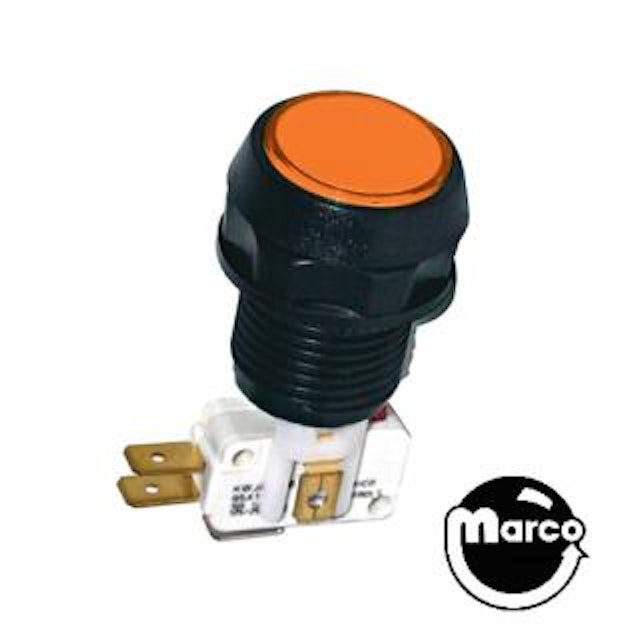 Pushbutton 1 inch round orange
