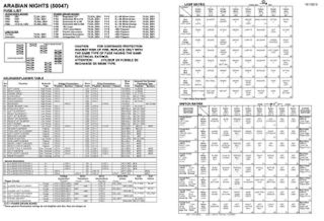 TALES ARABIAN NIGHTS (WMS) Backbox tech chart