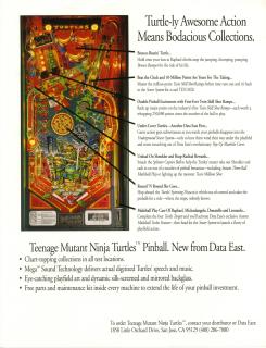 TEENAGE TURTLES (Data East) Flyer