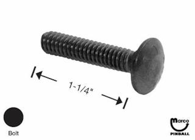 Bolt carriage 1/4-20 x 1-1/4 inch black