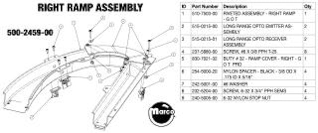 GAME OF THRONES PRO (Stern) Ramp right assembly