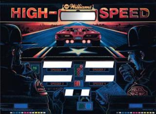 HIGH SPEED (Williams) Backglass
