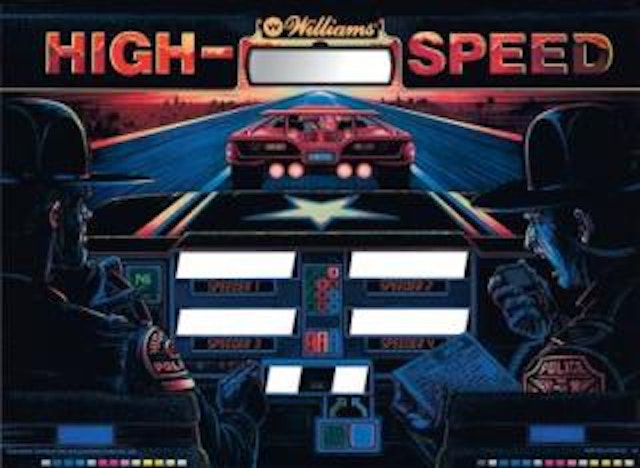 HIGH SPEED (Williams) Backglass