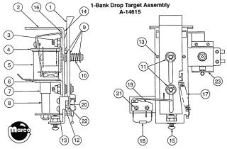 Drop target assembly Williams single - left