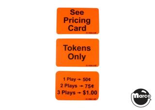Coin door decal Williams orange set