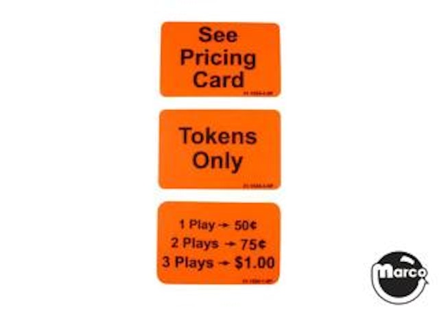 Coin door decal Williams orange set