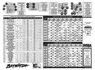 BAYWATCH (Sega) Backbox tech chart