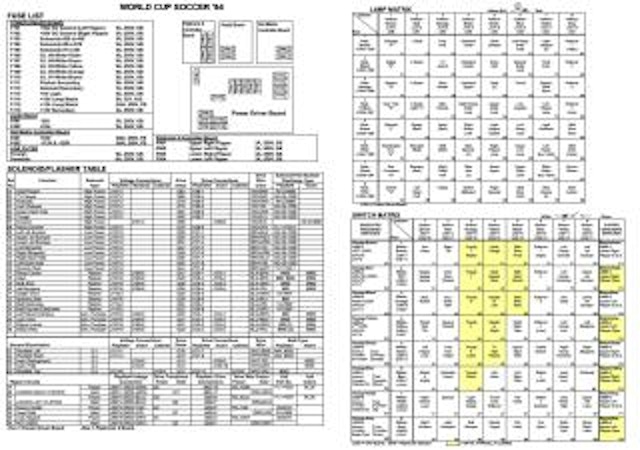 WORLD CUP SOCCER (Bally) Backbox tech chart