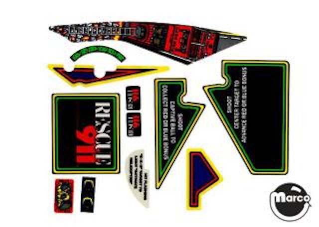 RESCUE 911 (Gottlieb) Decal set DL740