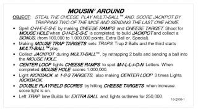 MOUSIN AROUND (Bally) Score card