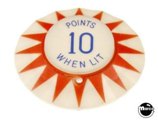 Pop bumper cap sunburst 'Points 10 When Lit' R/B 3A-7187