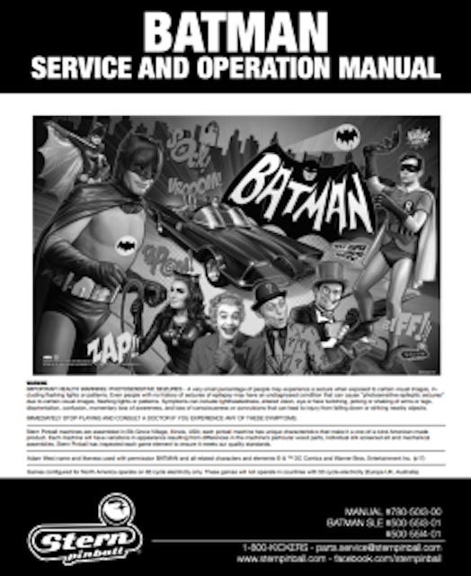 BATMAN 66 LE (Stern) Manual