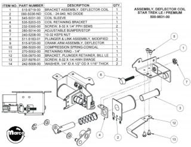 STAR TREK (Stern) Deflector coil assembly
