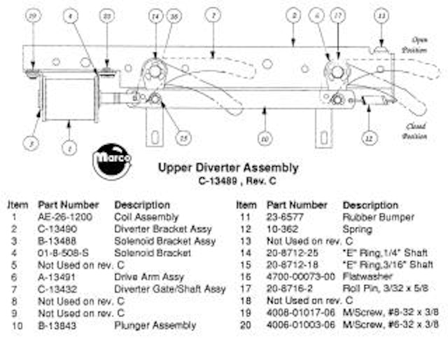 ROLLERGAMES (Williams) Diverter bracket