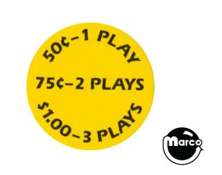 Apron decal Gottlieb System 3 prices 27061