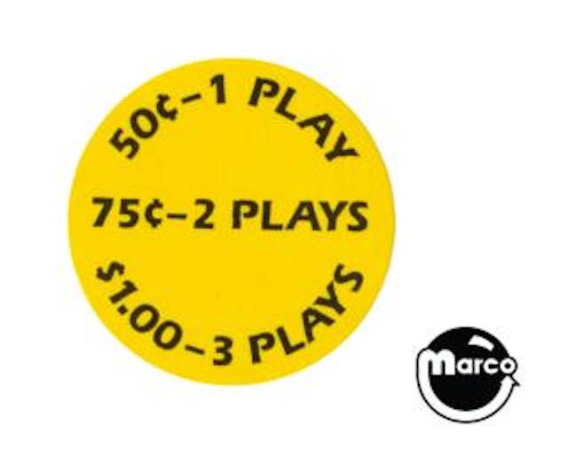 Apron decal Gottlieb System 3 prices 27061