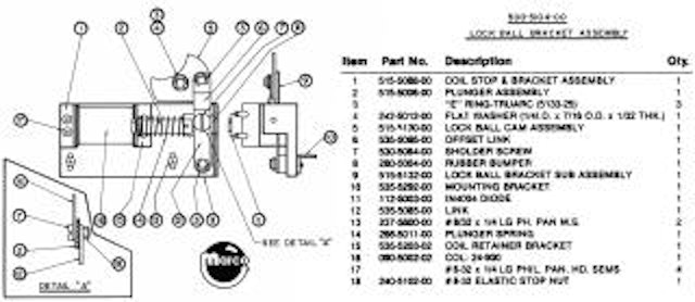 Lock ball mounting bracket Data East
