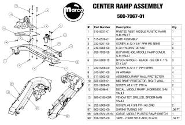SPIDERMAN VAULT (Stern) Ramp assembly center